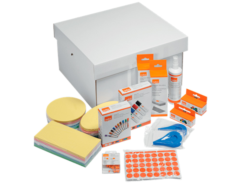 KIT D'ACCESOIRES TABLEAU BLANC ESSELTE 10MARQUEURS 10AIMANTS 32MM 2EFFACEURS 1SPRAY NETTOYAGE 2RUBANS