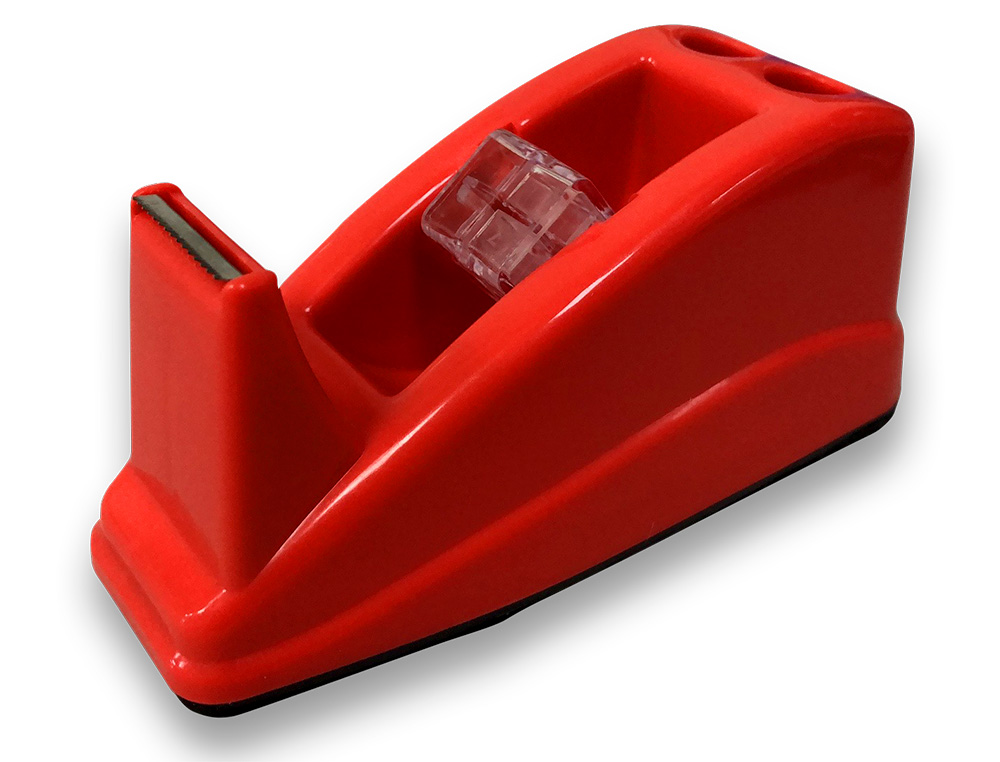 DEVIDOIR DE COMPTOIR DE RUBAN ADHESIF POUR ROULEAU DE 33M 135X58X60 MM COLORIS ROUGE