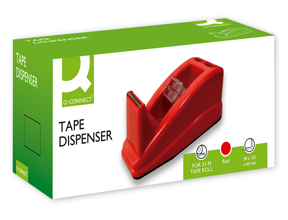 DEVIDOIR DE COMPTOIR DE RUBAN ADHESIF POUR ROULEAU DE 33M 135X58X60 MM COLORIS ROUGE