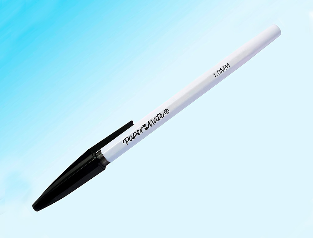 STYLO-BILLE KILOMETRICO PAPER MATE POINTE MOYENNE 1MM ENCRES ASSORITES 4NOIR 4 BLEU 2 ROUGE SACHET DE 10
