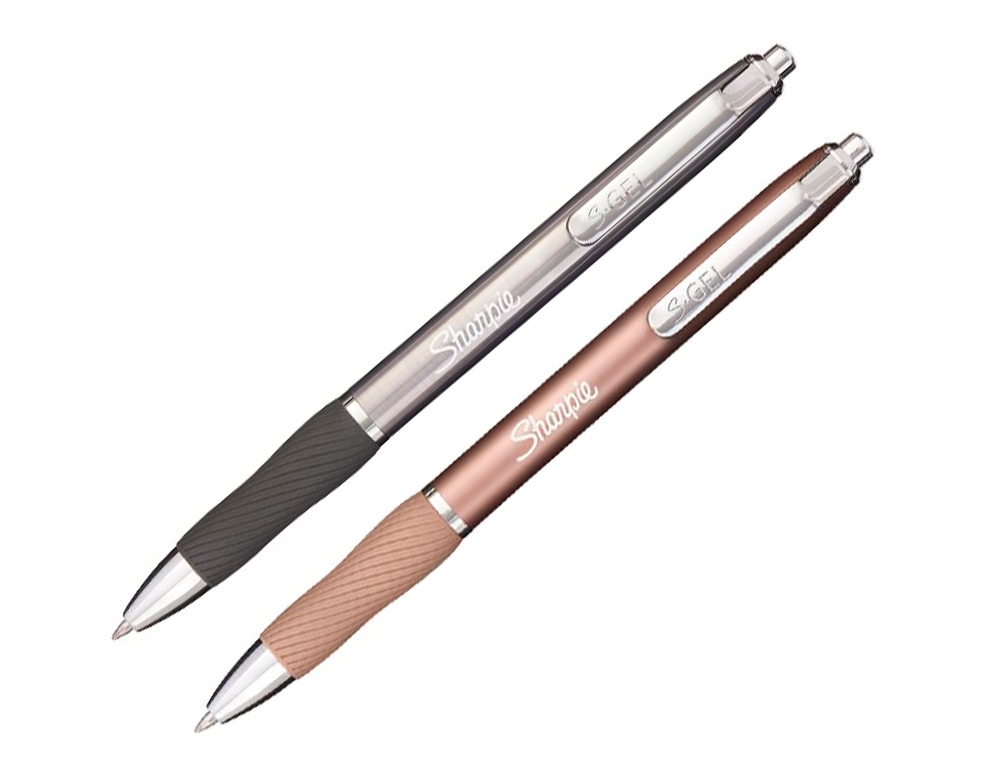 STYLO GEL SHARPIE CORPS METAL ENCRE NOIR POINTE MOYENNE 0,7MM BLISTER 2 STYLOS ET 2 RECHARGES