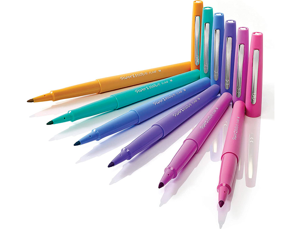 FEUTRE ECRITURE PAPER MATE FLAIR TROPICAL POINTE MOYENNE 0,7MM ENCRES ASSORTIES        BLISTER 8 COULEURS