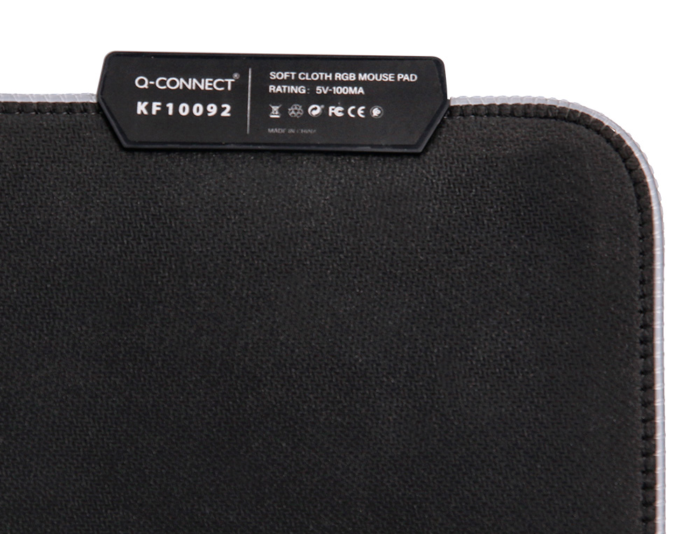 TAPIS SOURIS Q-CONNECT GAMING LUMIERE LED CONNECTION USB    350X250X3MM COLORIS NOIR