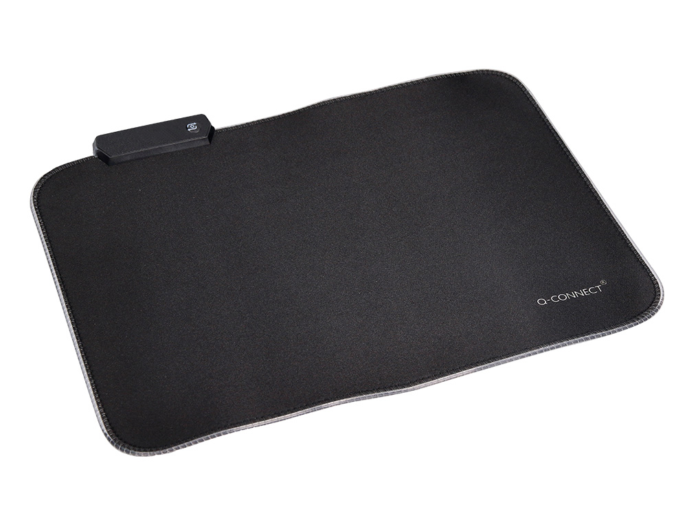 TAPIS SOURIS Q-CONNECT GAMING LUMIERE LED CONNECTION USB    350X250X3MM COLORIS NOIR