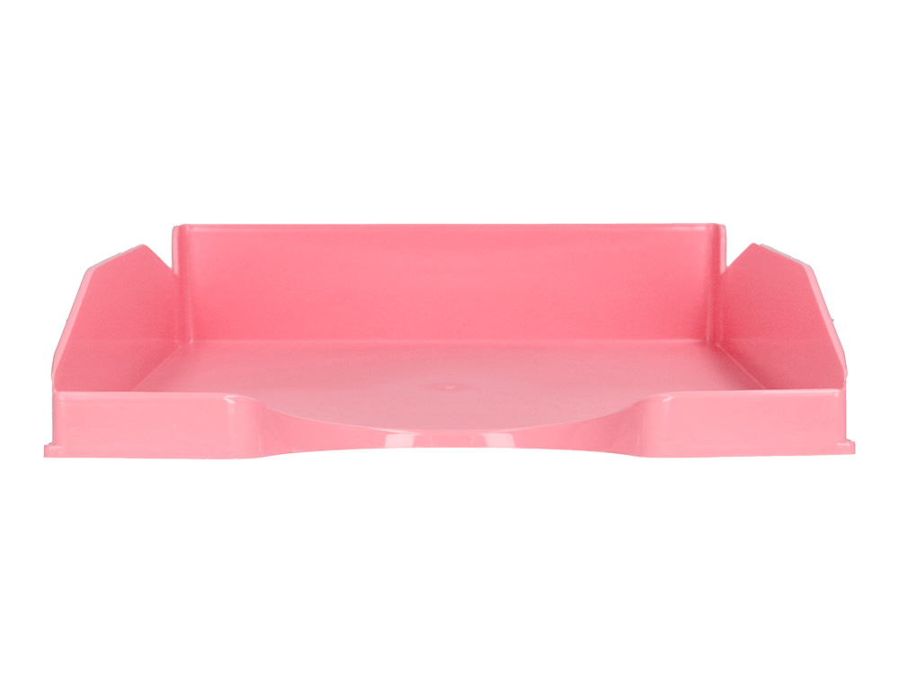 CORBEILLE A COURRIER Q-CONNECT PLASTIQUE 240X70X340MM COLORIS ROSE PASTEL OPAQUE