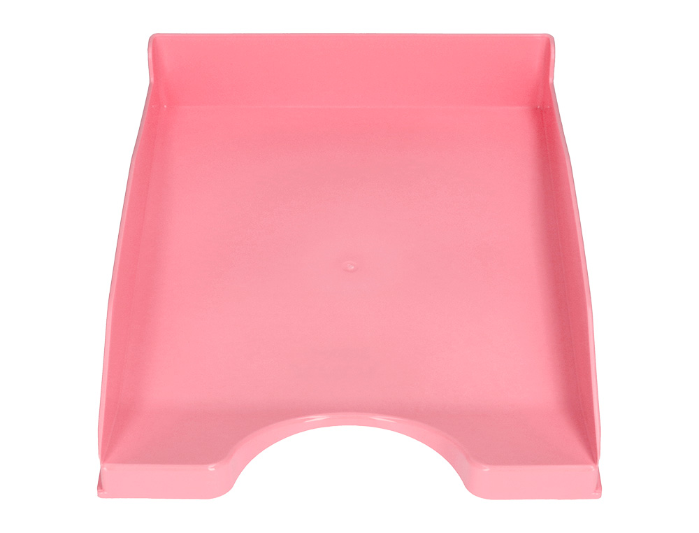 CORBEILLE A COURRIER Q-CONNECT PLASTIQUE 240X70X340MM COLORIS ROSE PASTEL OPAQUE