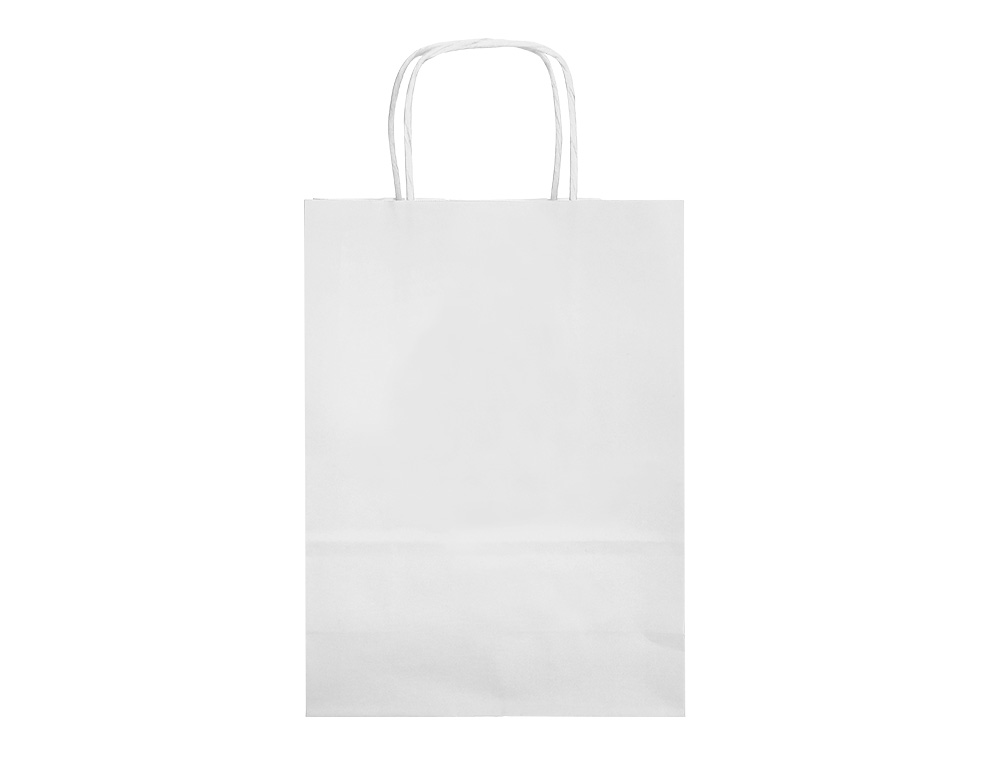 SAC PAPIER Q-CONNECT CELLULOSE S ANSE TORSADEE     240X320X10MM COLORIS BLANC
