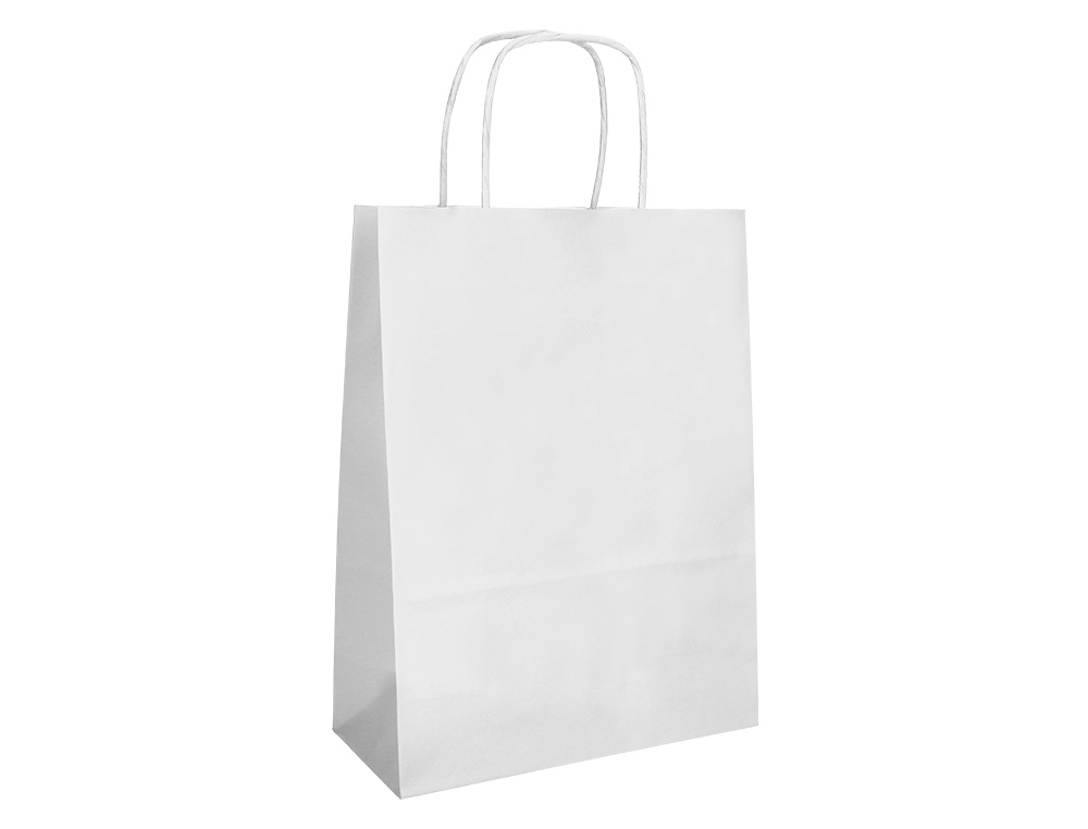 SAC PAPIER Q-CONNECT CELLULOSE S ANSE TORSADEE     240X320X10MM COLORIS BLANC