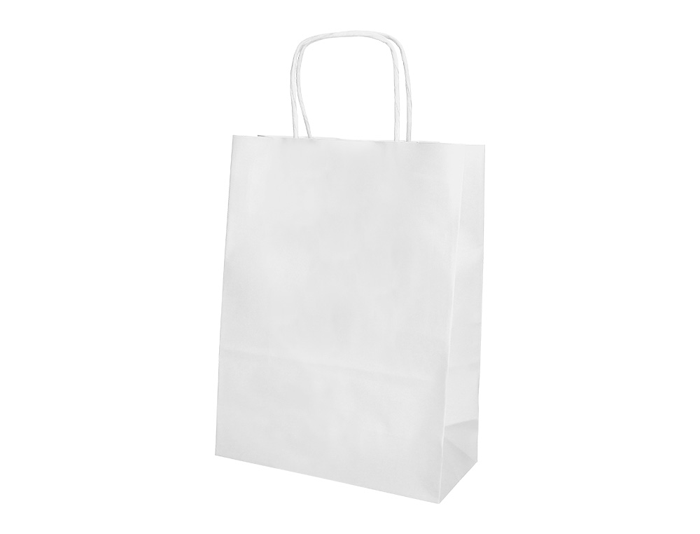 SAC PAPIER Q-CONNECT CELLULOSE S ANSE TORSADEE     240X320X10MM COLORIS BLANC