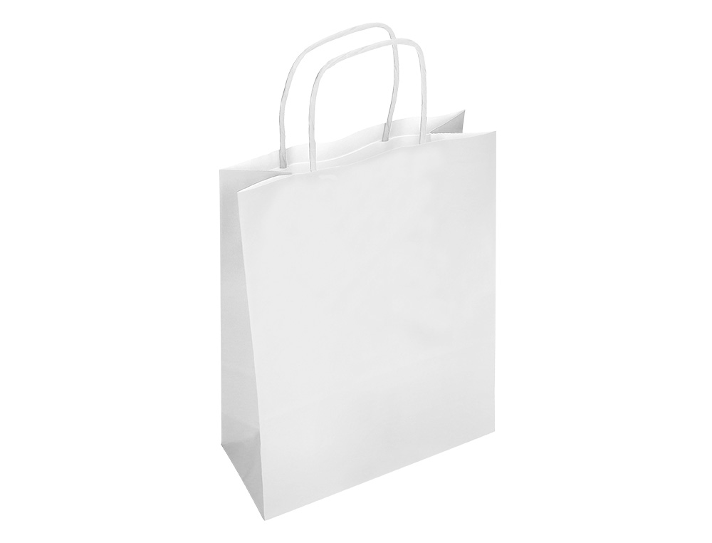 SAC PAPIER Q-CONNECT CELLULOSE S ANSE TORSADEE     240X320X10MM COLORIS BLANC