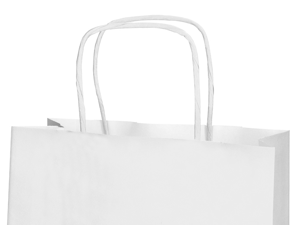 SAC PAPIER Q-CONNECT CELLULOSE S ANSE TORSADEE     240X320X10MM COLORIS BLANC