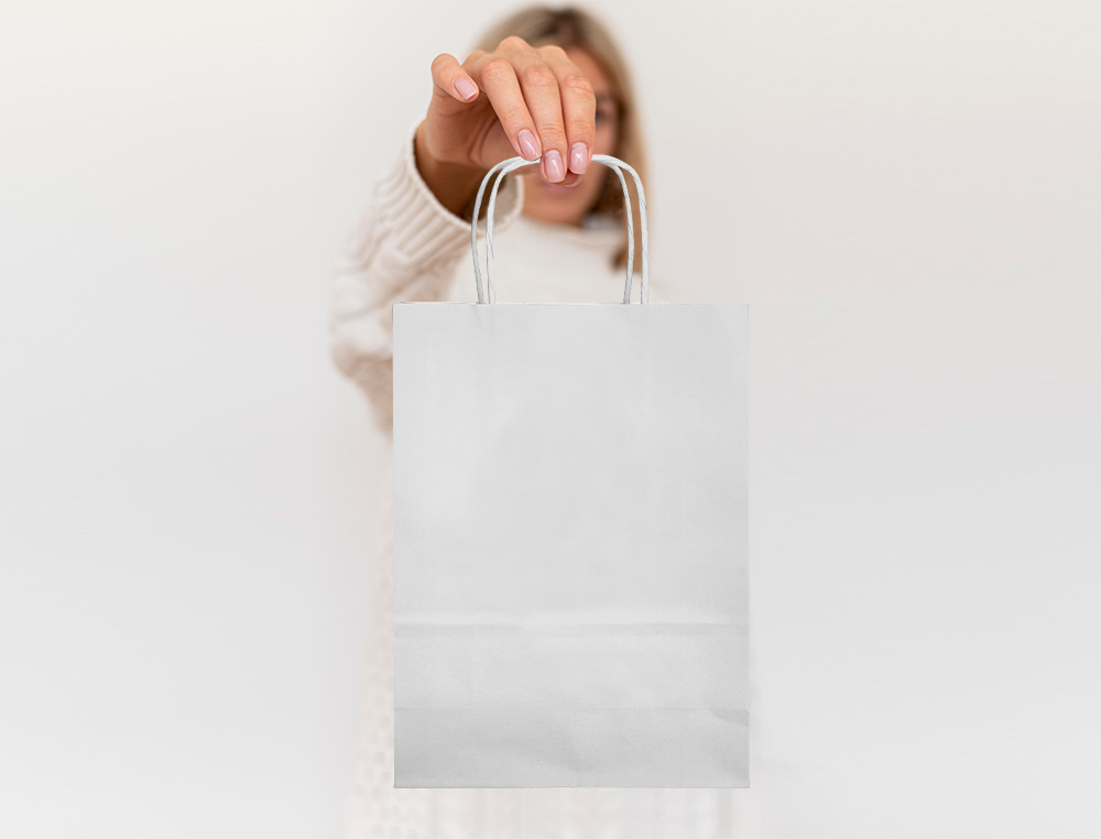SAC PAPIER Q-CONNECT CELLULOSE S ANSE TORSADEE     240X320X10MM COLORIS BLANC