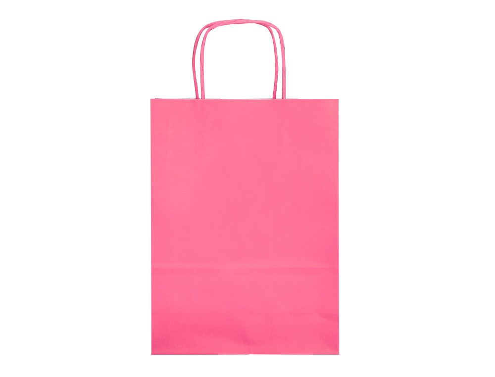 SAC PAPIER Q-CONNECT CELLULOSE S ANSE TORSADEE 240X320X10MM COLORIS ROSE