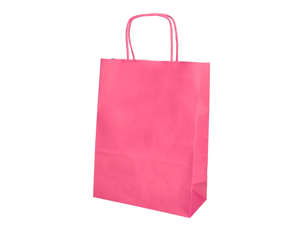 SAC PAPIER Q-CONNECT CELLULOSE S ANSE TORSADEE 240X320X10MM COLORIS ROSE