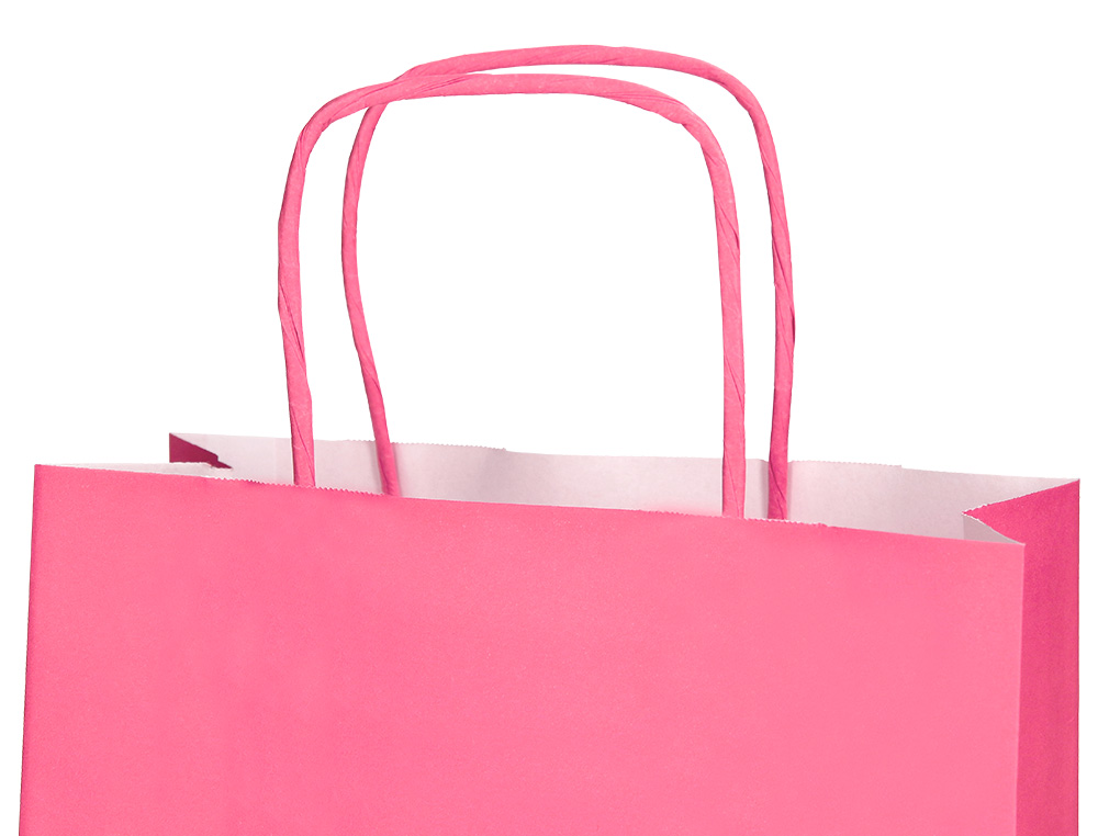 SAC PAPIER Q-CONNECT CELLULOSE S ANSE TORSADEE 240X320X10MM COLORIS ROSE