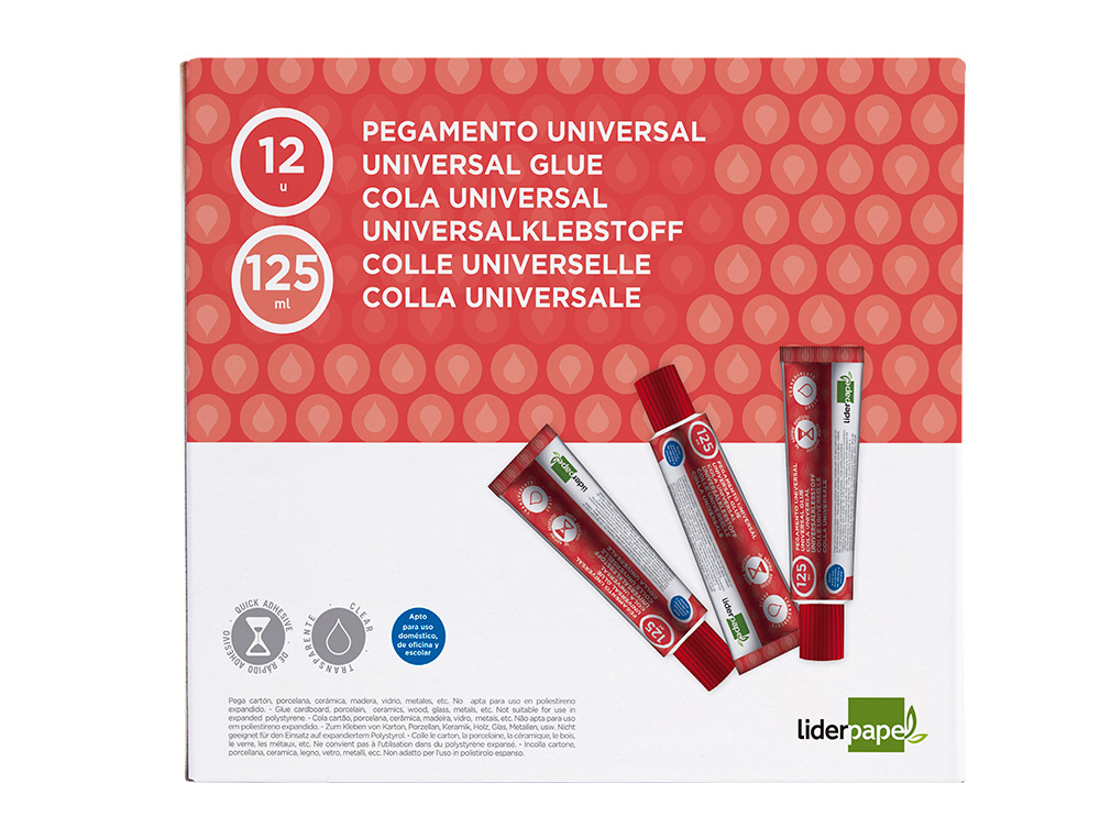COLLE LIDERPAPEL UNIVERSELLE TRANSPARENTE TUBE 125ML