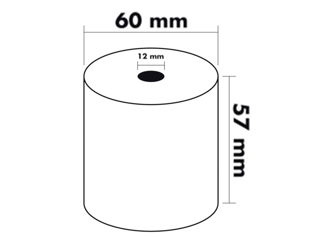 BOBINE THERMIQUE Q-CONNECT 57MM LARGEUR X 60MM DIAMETRE 70GR POUR TPE SANS BISPHENOL A