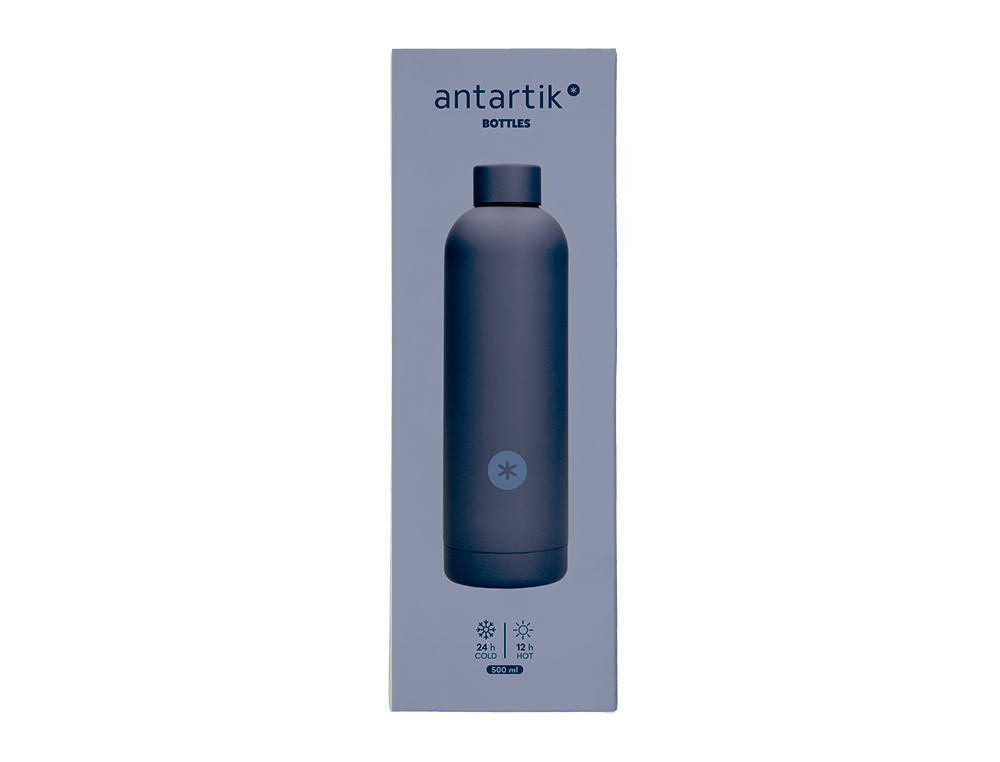BOUTEILLE ISOTHERME ANTARTIK ACIER INOXYDABLE SANS BPA 500ML COLORIS BLEU