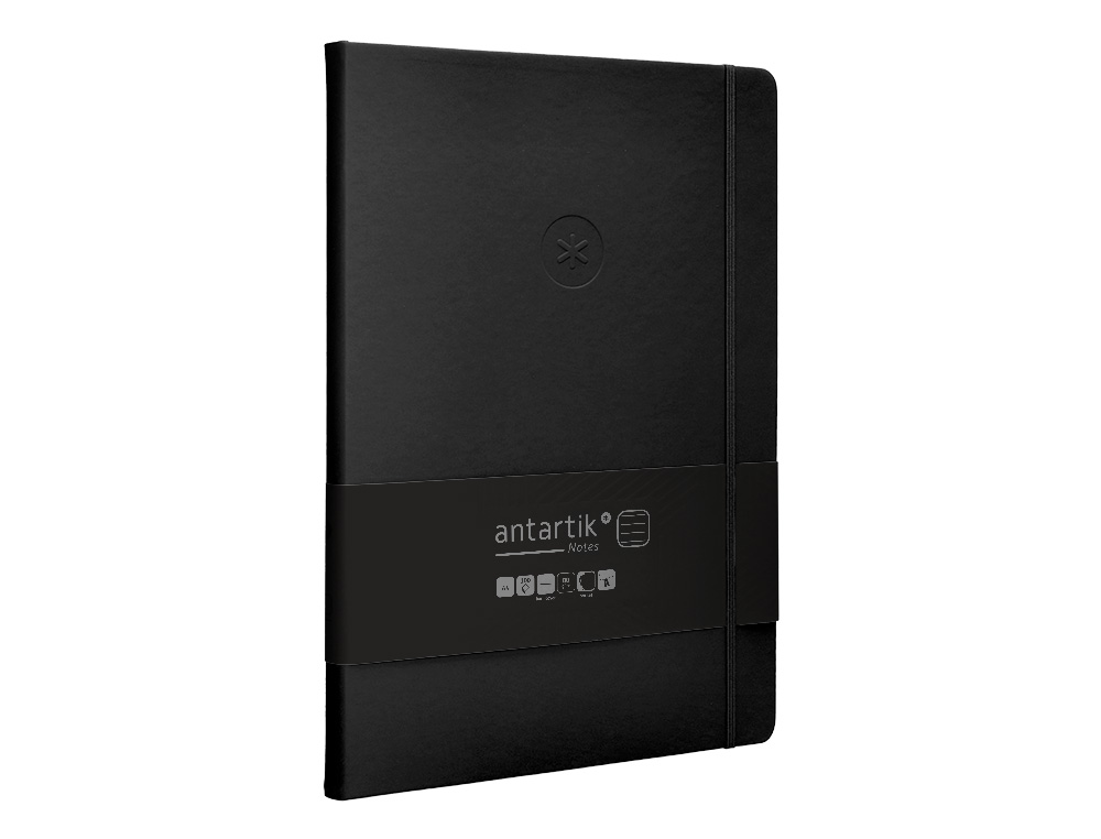 CARNET FERMETURE ELASTIQUE ANTARTIK NOTES COUVERTURE RIGIDE A4 LIGNE 100 FEUILLES 80GR FSC COLORIS NOIR