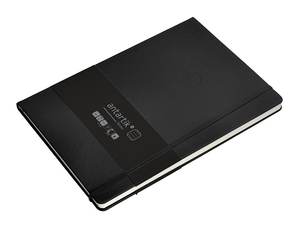 CARNET FERMETURE ELASTIQUE ANTARTIK NOTES COUVERTURE RIGIDE A4 LIGNE 100 FEUILLES 80GR FSC COLORIS NOIR