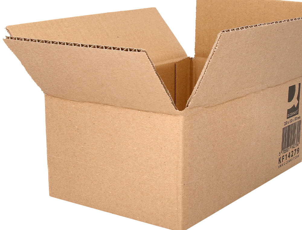 CAISSE AMERICAINE Q-CONNECT CARTON RECYCLE CANNELURE 5MM  250X150X100MM