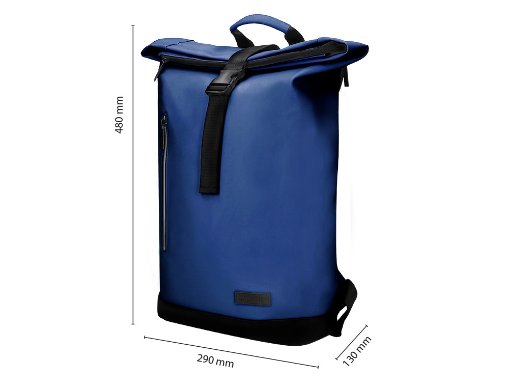 SAC A DOS ANTARTIK ROLL UP WATERPROOF 480X130X280MM COLORIS BLEU MARINE