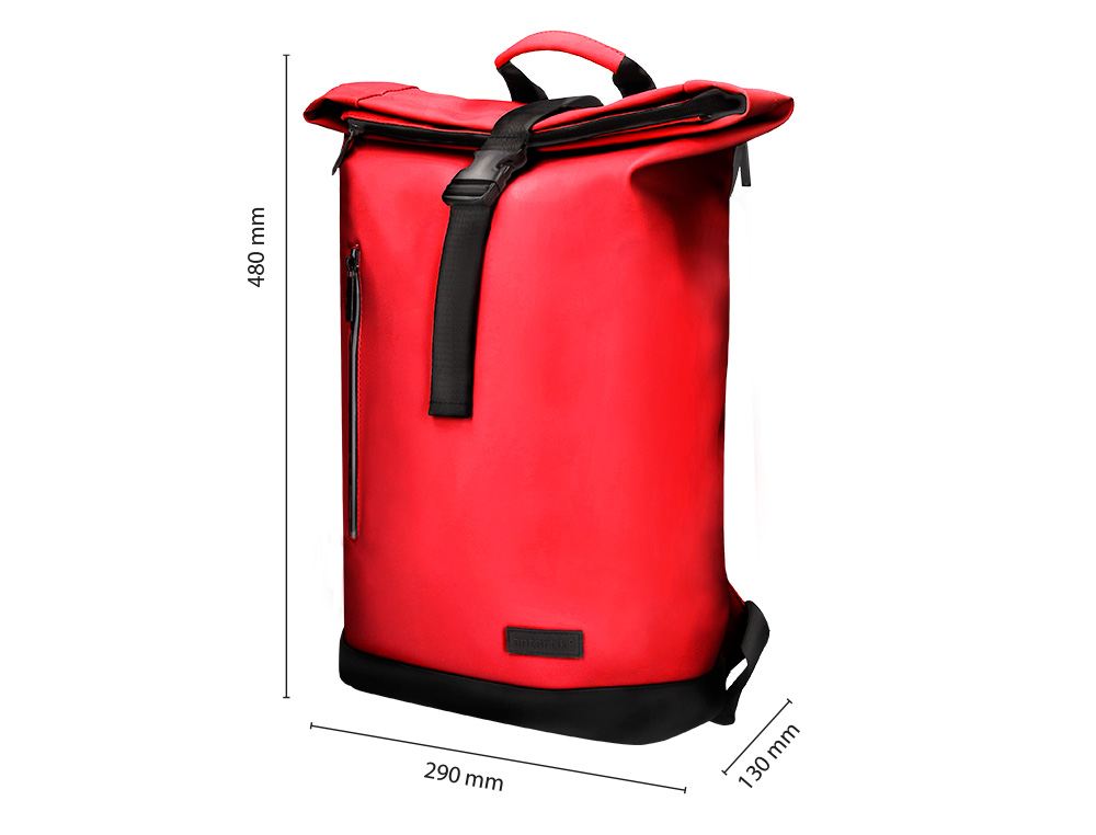 SAC A DOS ANTARTIK ROLL UP WATERPROOF 480X130X280MM COLORIS ROUGE GRENAT