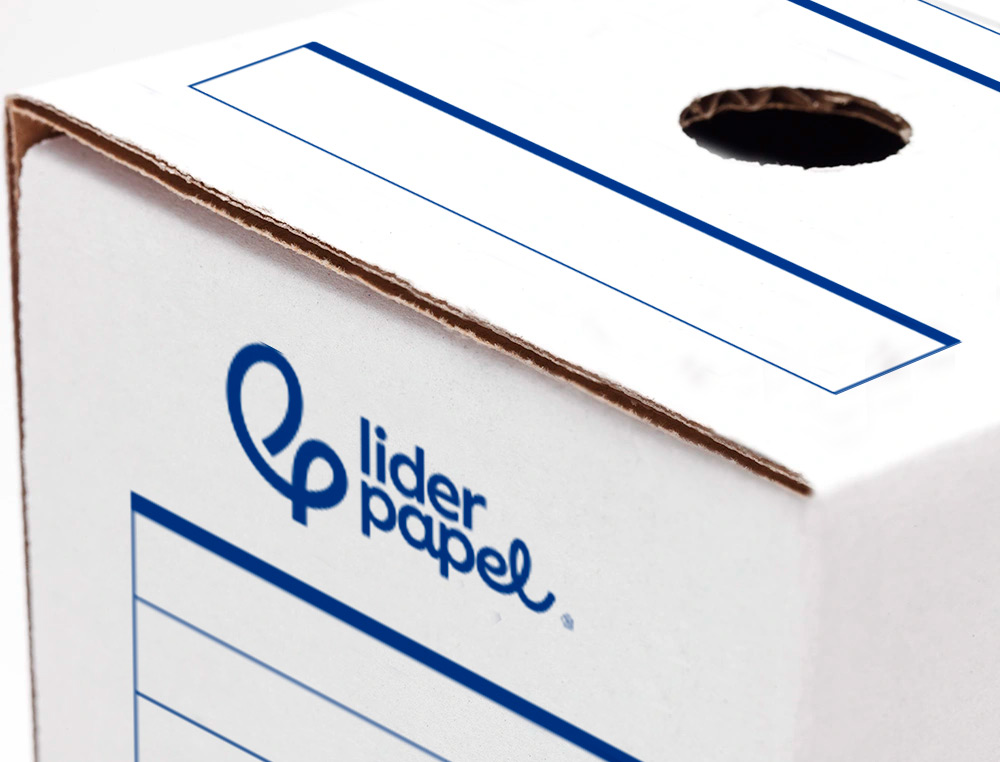 BOITE A ARCHIVES LIDERPAPEL CARTON RECYCLE DIN A4 325G/M2 DOS 100MM 360X100X255MM       COLORIS BLANC