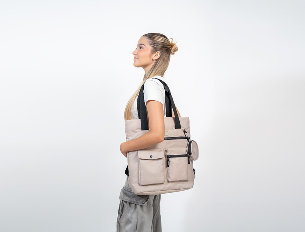 SAC MULTIFONCTION ANTARTIK MODELE BOLSO FLIP BAG 400X120X390MM COLORIS BEIGE CLAIR