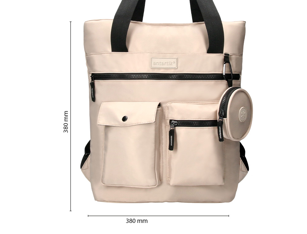 SAC MULTIFONCTION ANTARTIK MODELE BOLSO FLIP BAG 400X120X390MM COLORIS BEIGE CLAIR