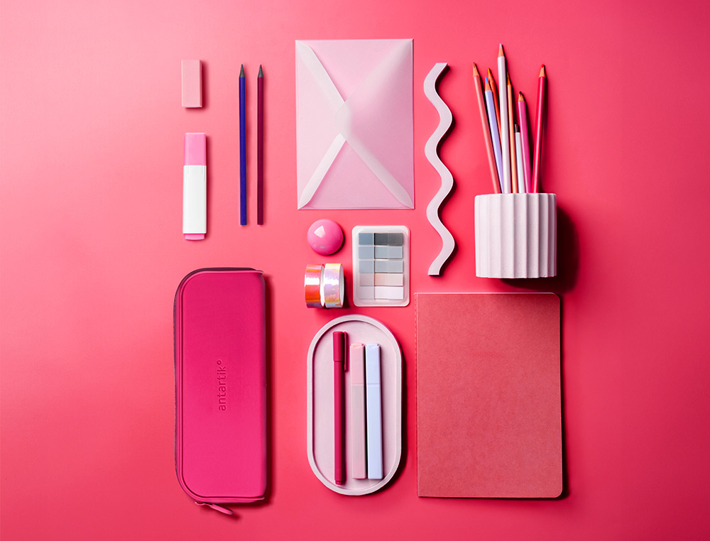 FOURRE-TOUT ANTARTIK RECTANGULAIRE 1 COMPARTIMENT EN SILICONE MODELE PRISMA 185X50X75MM COLORIS FUCHSIA