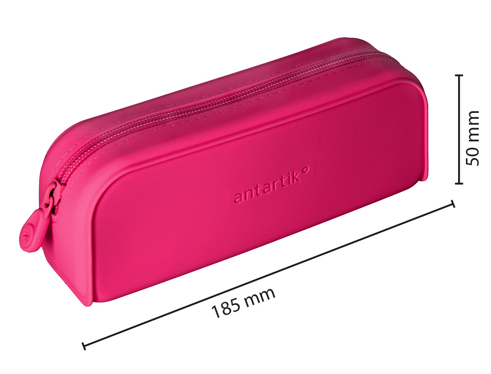 FOURRE-TOUT ANTARTIK RECTANGULAIRE 1 COMPARTIMENT EN SILICONE MODELE PRISMA 185X50X75MM COLORIS FUCHSIA