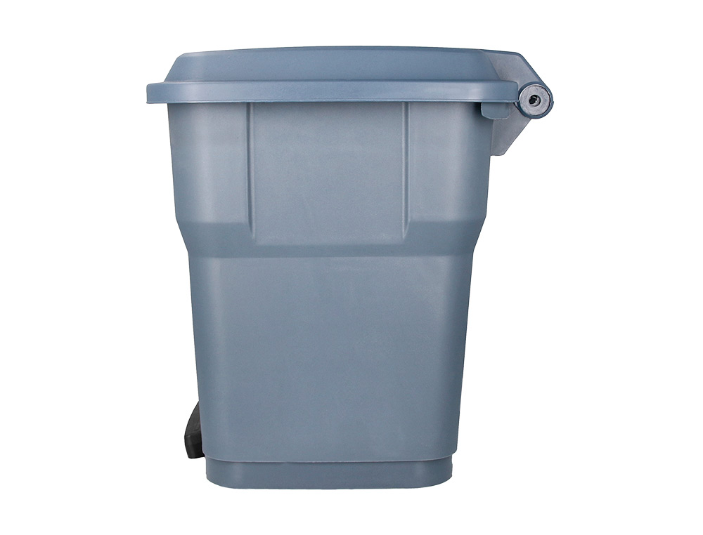 POUBELLE CONTENEUR Q-CONNECT PLASTIQUE AVEC COUVERCLE ET PEDALE CAPACITE 30L DIM 395X395X420MM COLORIS GRIS