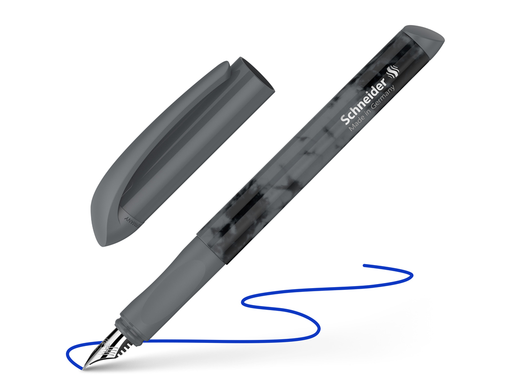 STYLO-PLUME SCHNEIDER EASY POINTE ACIER TAILLE M ENCRE   BLEU ROYAL EFFACABLE COLORIS  NOIR