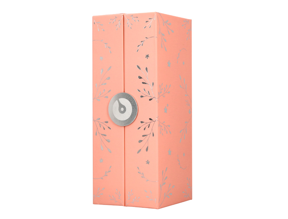 STYLO-PLUME BELIUS COLLECTION1 ALUMINIUM ENCRE BLEUE COLORIS ROSE DESIGN RELIEF ARGENTE BOITE DESIGN