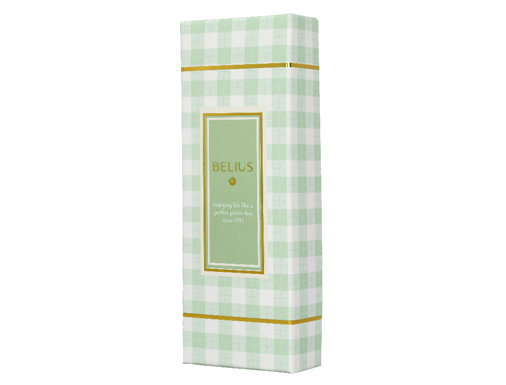 ROLLER BELIUS PICNIC ALUMINIUM ENCRE NOIRE COLORIS VERT DORE BOITE DESIGN