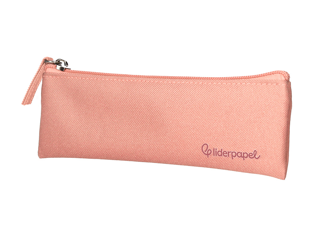 FOURRE-TOUT LIDERPAPEL PLAT MINCE 1 COMPARTIMENT 20X6CM COLORIS ROSE PECHE