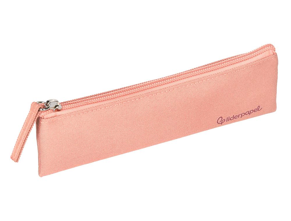 FOURRE-TOUT LIDERPAPEL PLAT MINCE 1 COMPARTIMENT 20X6CM COLORIS ROSE PECHE
