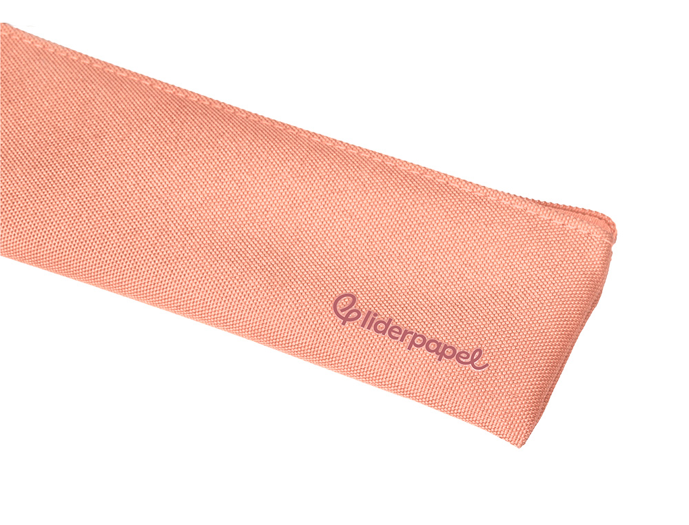 FOURRE-TOUT LIDERPAPEL PLAT MINCE 1 COMPARTIMENT 20X6CM COLORIS ROSE PECHE