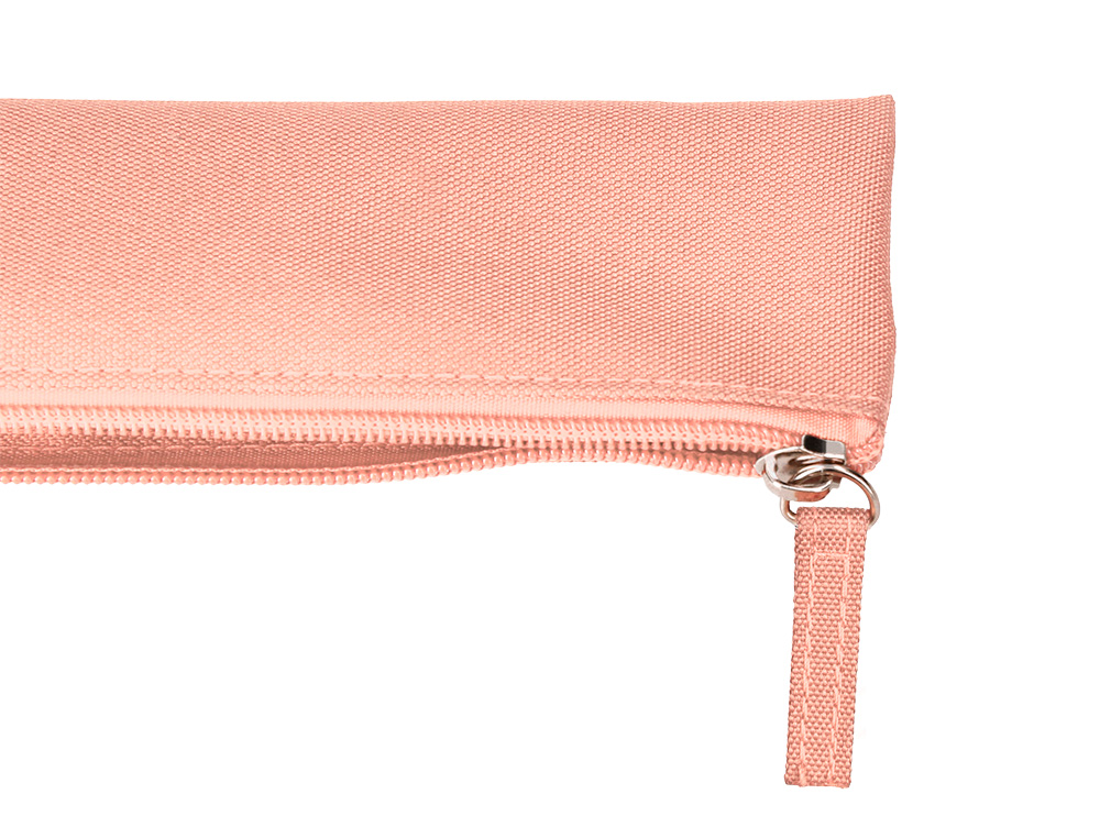 FOURRE-TOUT LIDERPAPEL PLAT MINCE 1 COMPARTIMENT 20X6CM COLORIS ROSE PECHE