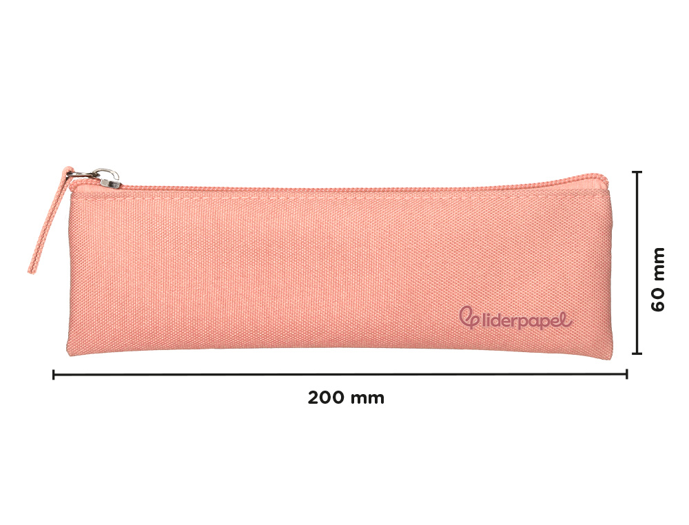 FOURRE-TOUT LIDERPAPEL PLAT MINCE 1 COMPARTIMENT 20X6CM COLORIS ROSE PECHE