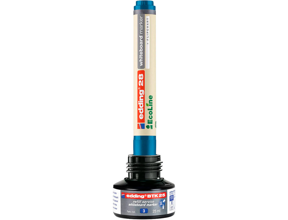 RECHARGE ENCRE EDDING BTK 25 MARQUEUR POUR TABLEAU BLANC FLACON 25ML COLORIS BLEU