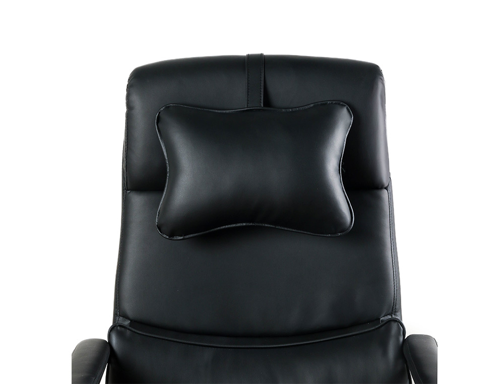 CHAISE DIRECTION Q-CONNECT RAVENNA SIMIL CUIR BASE METALLIQUE HAUT MAX 1300 LARG 550 PROF 510MM ROUES PREMIUM NOIR