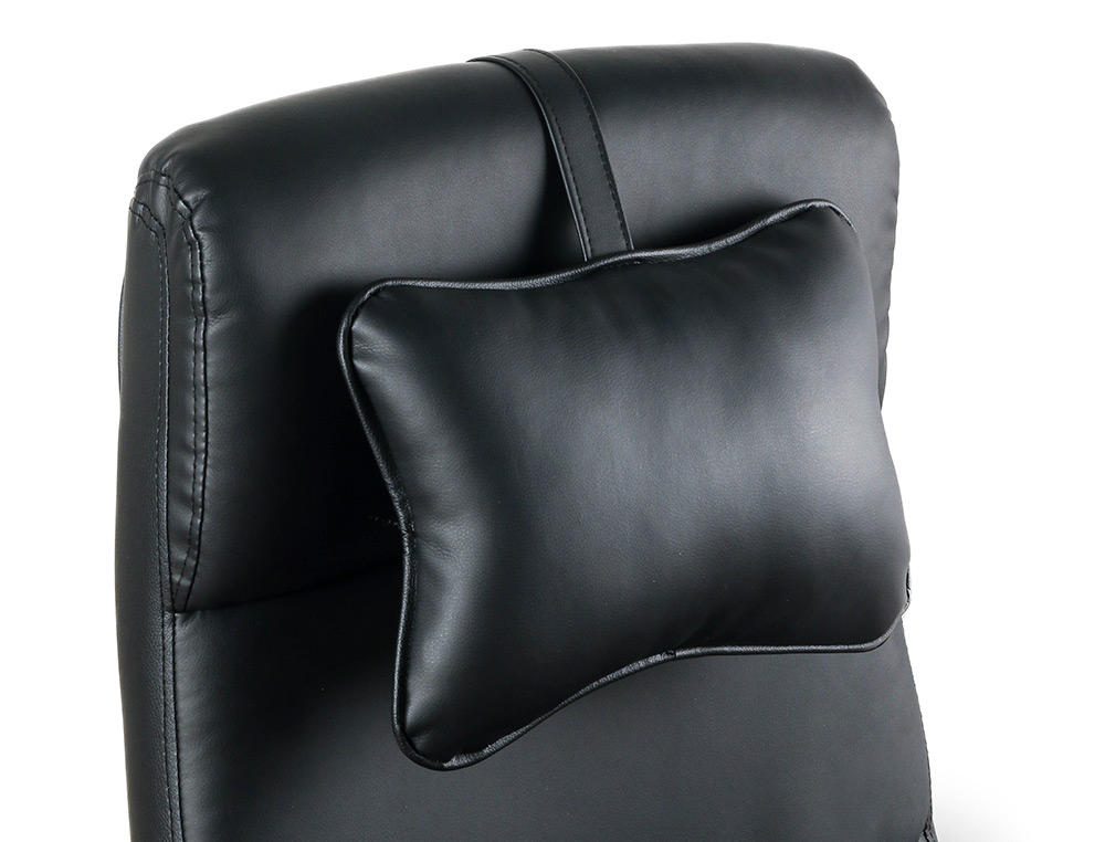 CHAISE DIRECTION Q-CONNECT RAVENNA SIMIL CUIR BASE METALLIQUE HAUT MAX 1300 LARG 550 PROF 510MM ROUES PREMIUM NOIR