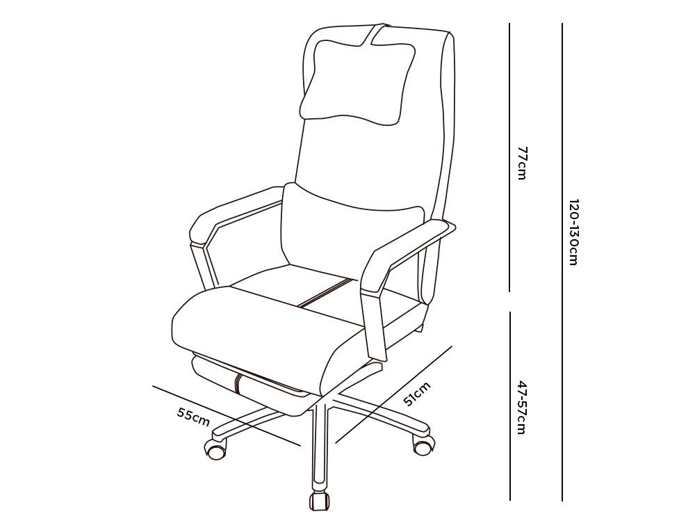 CHAISE DIRECTION Q-CONNECT RAVENNA SIMIL CUIR BASE METALLIQUE HAUT MAX 1300 LARG 550 PROF 510MM ROUES PREMIUM NOIR