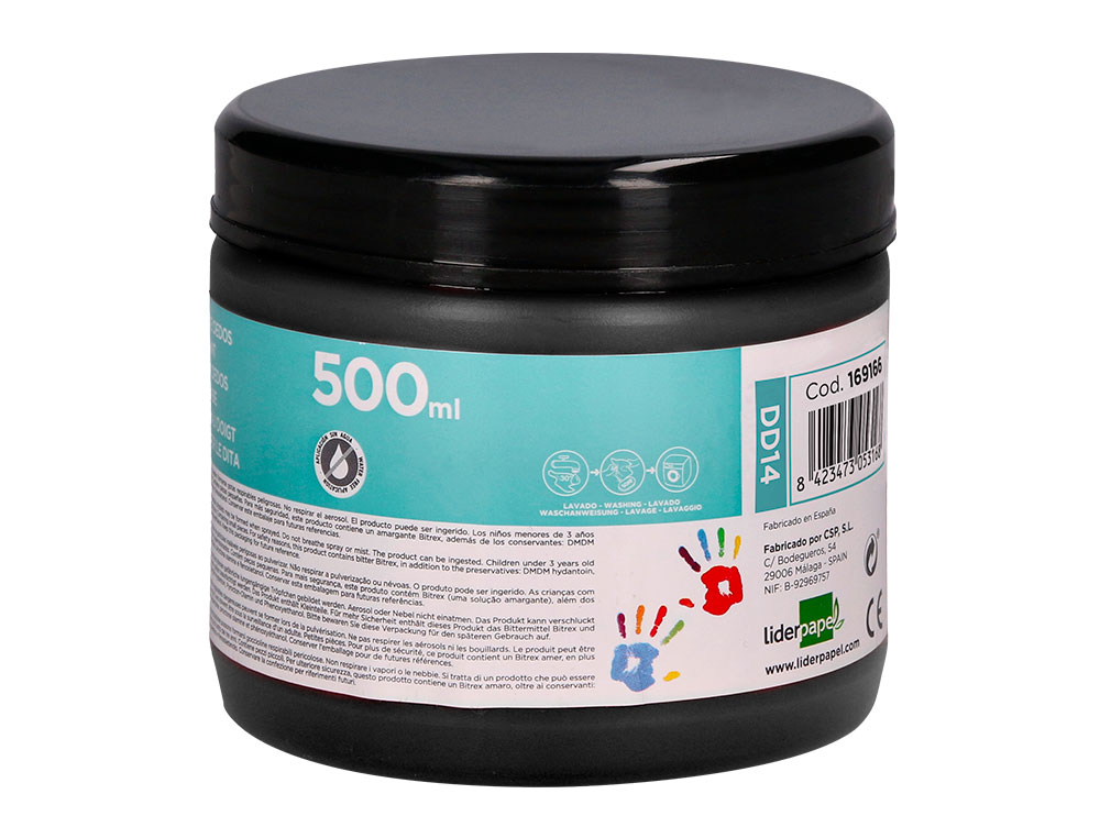PEINTURE AU DOIGT LIDERPAPEL FLACON 500 ML COLORIS NOIR