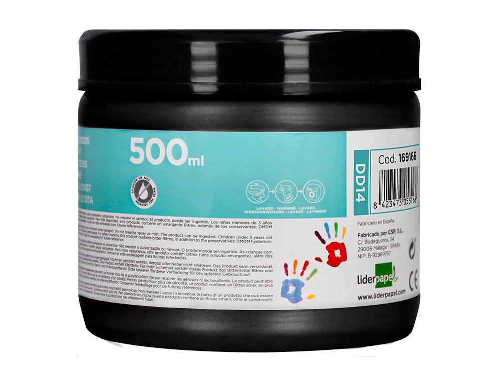 PEINTURE AU DOIGT LIDERPAPEL FLACON 500 ML COLORIS NOIR
