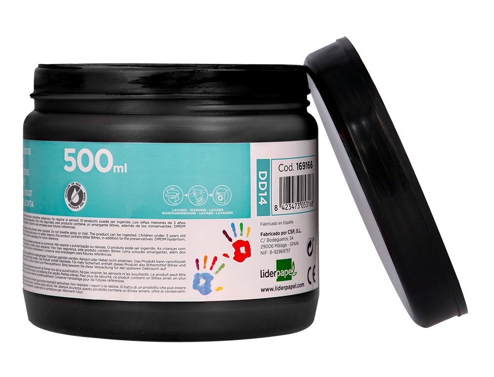 PEINTURE AU DOIGT LIDERPAPEL FLACON 500 ML COLORIS NOIR