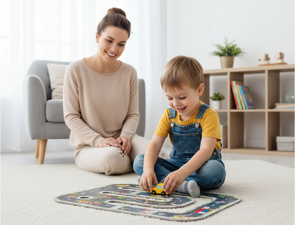 PUZZLE ENFANT IMAGINOVO VILLE ET ROUTE BOIS +3 ANS 21 PIECES 22X22X6,4 CM