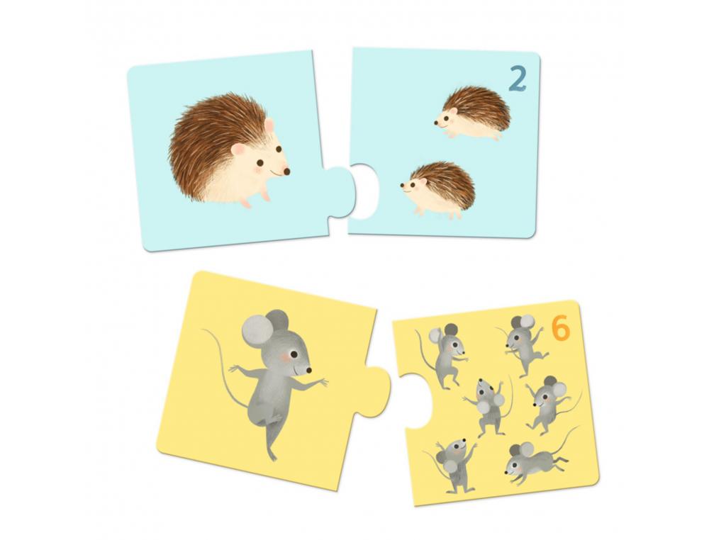 JEUX D ASSOCIATION DJECO PUZZLE DUO BEBES ANIMAUX 2 X 12 PIECES